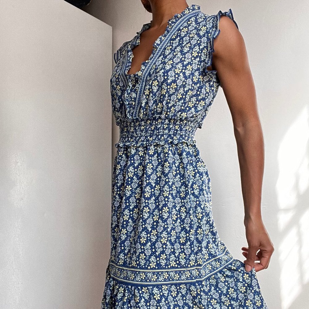 Max Studio Floral Ruffle Midi Dress - Picture 3 of 6